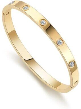 18K Gold-plated Bracelets Small Size Friendship Love Bangle Bracelets Stainless